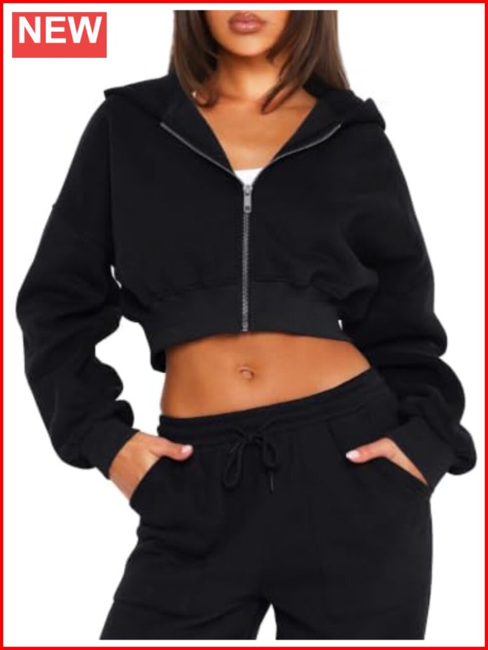TZLDN Women's Zip Up Cropped Hoodie Lightweight Fleece Sweatshirt Y2K Jacket